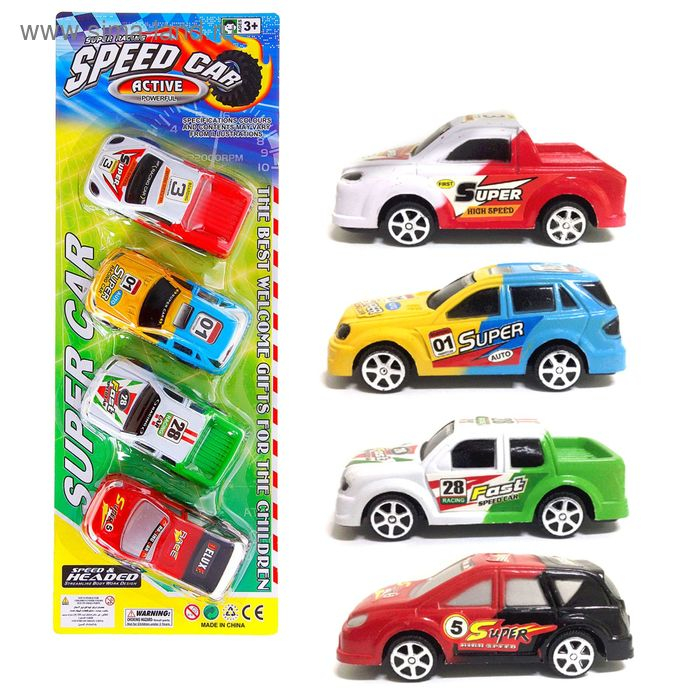 Машина инерционная &laquo;Гонка&raquo;, набор 4 шт.