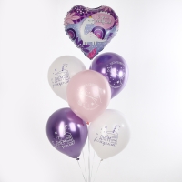 Набор воздушных шаров &laquo;С ДР&raquo;, динозаврик, латекс, фольга, 6 шт.