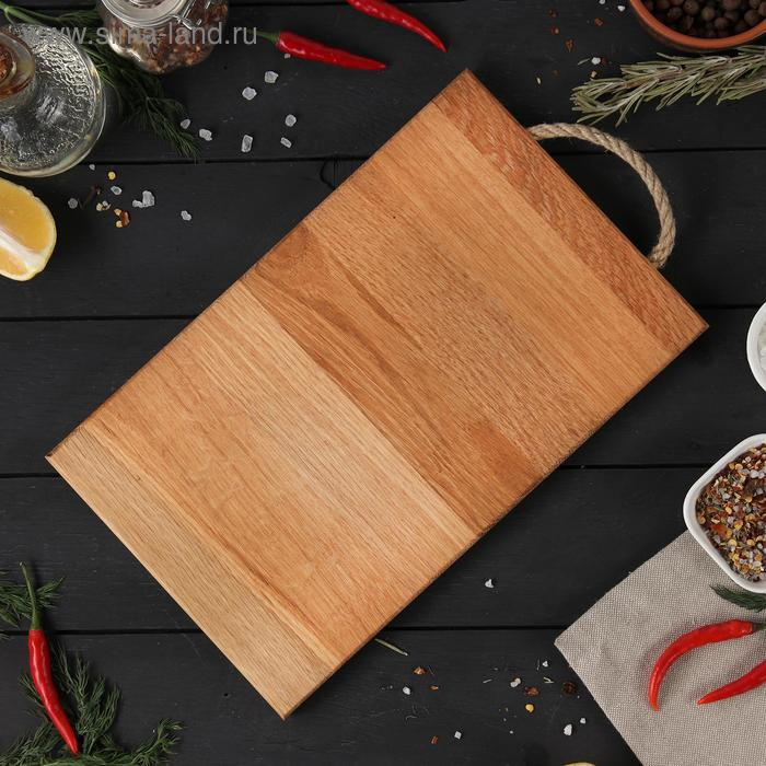 Доска разделочная с верёвочной ручкой Mаgistrо, 29&times;18&times;1,2 см, дуб