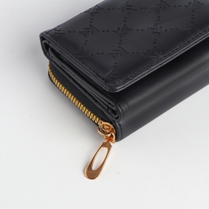 Кошелёк женский на кнопке, цвет чёрный Кошелёк женский на кнопке, цвет чёрный