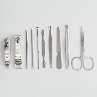 Набор маникюрный «Люси», 10 предметов, кожзам-чехол, цвет серый Набор маникюрный «Люси», 10 предметов, кожзам-чехол, цвет серый