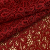 Кружевная эластичная ткань, 190 мм &times; 2,7 &plusmn; 0,5 м, цвет бордовый