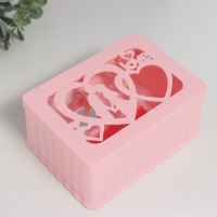 Шкатулка музыкальная механическая "Влюблённые" розовая 12,5х17,5х8 см Шкатулка музыкальная механическая "Влюблённые" розовая 12,5х17,5х8 см