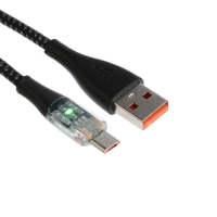 Кабель, 2 А, MicroUSB - USB, прозрачный, оплётка нейлон, 1 м, чёрный Кабель, 2 А, MicroUSB - USB, прозрачный, оплётка нейлон, 1 м, чёрный
