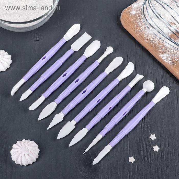 Набор для моделирования кондитерских украшений Доляна, 9 шт, цвет МИКС Набор для моделирования кондитерских украшений Доляна, 9 шт, цвет МИКС