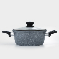 Кастрюля Доляна &laquo;Марбл&raquo;, 2 л, d=20 см, h=9 см, антипригарное покрытие