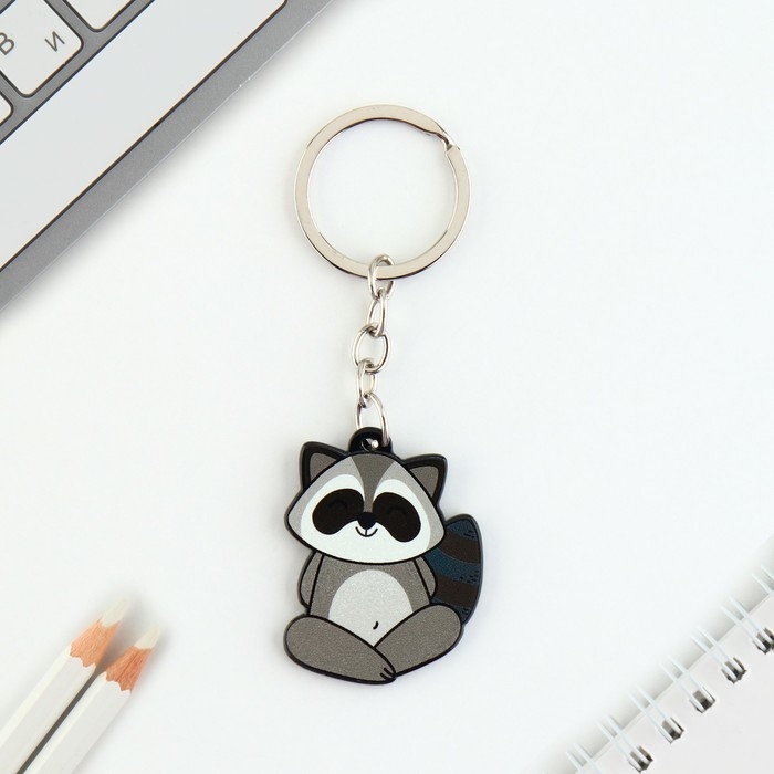 Брелок для ключей акриловый &laquo;Енот&raquo;, 7.2 х 14 см