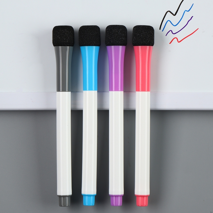 Маркеры с магнитом, цветные, на водной основе, набор &mdash; 8 шт.