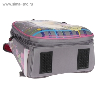 Рюкзак каркасный школьный 36 х 28 х 16 см, эргономичная спинка, Stavia "Мишка", серый