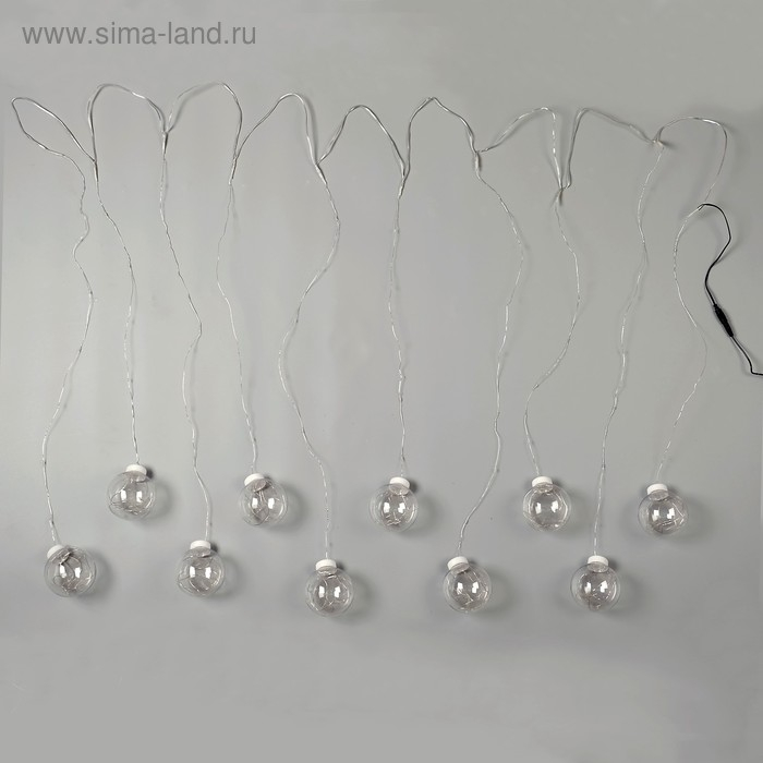 Гирлянда «Бахрома» 2.5 × 0.7 м роса с насадками «Шарики», IP20, серебристая нить, 150 LED, свечение тёплое белое, 12 В Гирлянда «Бахрома» 2.5 × 0.7 м роса с насадками «Шарики», IP20, серебристая нить, 150 LED, свечение тёплое белое, 12 В