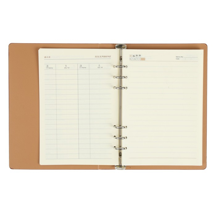 Органайзер на кольцах Органайзер на кольцах "Престиж" А5, 92 листа в линейку, обложка кожзам, МИКС