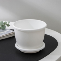 Горшок для цветов с поддоном &laquo;Афина&raquo;, 500 мл, пластиковый, цвет белый