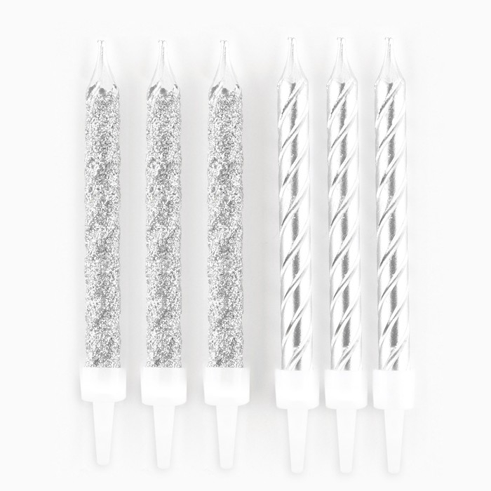 Свечи для торта, &laquo;С днем рождения&raquo;, 6 шт., 7,5 х 0,5 см