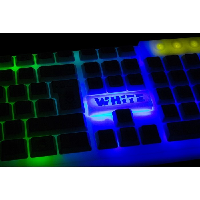 Клавиатура Defender Dark White GK-172,игровая, проводная, подсветка, 104 клавиши,USB, белая