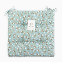 Сидушка на стул Этель "Цветы" цв.голубой, 40х40 см, 100% п/э Сидушка на стул Этель "Цветы" цв.голубой, 40х40 см, 100% п/э