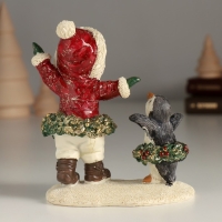 Сувенир полистоун "Малышка с пингвинёнком - танцы" 10,5х5,5х12 см