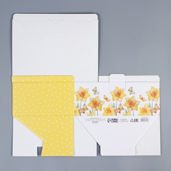 Коробка подарочная сборная, упаковка, &laquo;С 8 марта&raquo;, 26 х 19 х 10 см