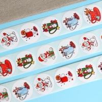 Новый год. Наклейки в рулоне "Новогодние угощения", 500 шт, 3,8 х 3,8 см