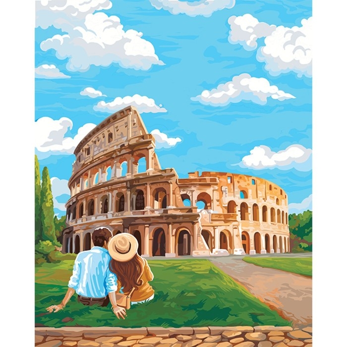 Алмазная мозаика с частичным заполнением на холсте &laquo;Колизей&raquo;, 30 х 40 см