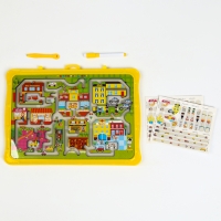 Игровой набор лабиринт &laquo;Городок&raquo;, маркерная доска, 2 &times; 36 &times; 27,5 см