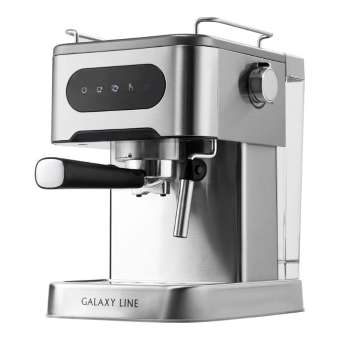 Кофеварка Galaxy LINE GL 0761, рожковая, 1500 Вт, 1.5 л, капучинатор, серебристая Кофеварка Galaxy LINE GL 0761, рожковая, 1500 Вт, 1.5 л, капучинатор, серебристая