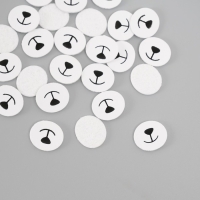 Декор для творчества кожзам "Носик и улыбка" набор 25 шт 1,6х1,6 см
