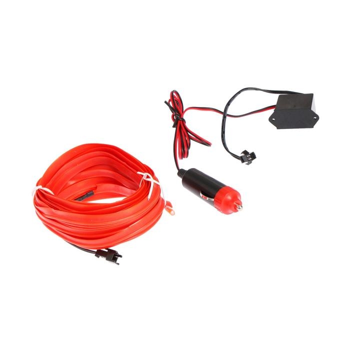 Неоновая нить Cartage для подсветки салона, адаптер питания 12 В, 7 м, красный Неоновая нить Cartage для подсветки салона, адаптер питания 12 В, 7 м, красный