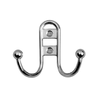 Крючок мебельный ТУНДРА TKD016, двухрожковый, хром Крючок мебельный ТУНДРА TKD016, двухрожковый, хром