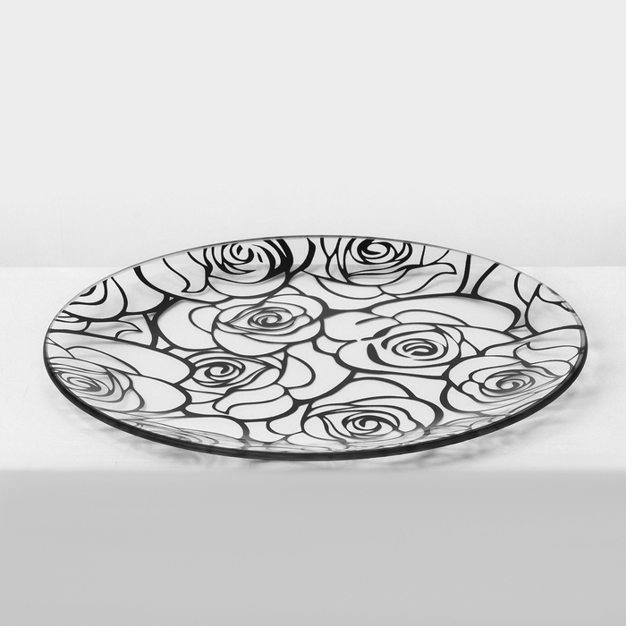 Набор стеклянных тарелок Доляна &laquo;Мишель&raquo;, 7 предметов, цвет черный