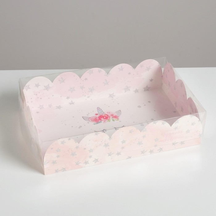 Коробка для печенья, кондитерская упаковка с PVC крышкой, &laquo;Чудесных мгновений&raquo;, 20 х 30 х 8 см