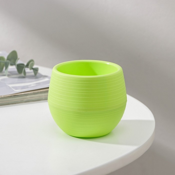 Горшок для цветов с поддоном &laquo;Япония&raquo;, 125 мл, d=8 см, h=6,5 см, цвет фисташковый