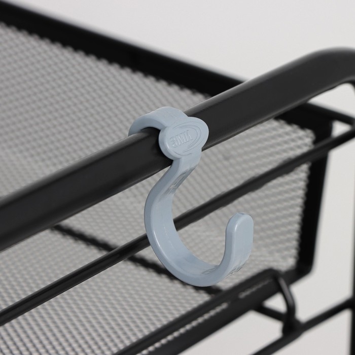 Этажерка &laquo;Ладья 24К&raquo;, 4 яруса, 44&times;25&times;100 см, цвет чёрный