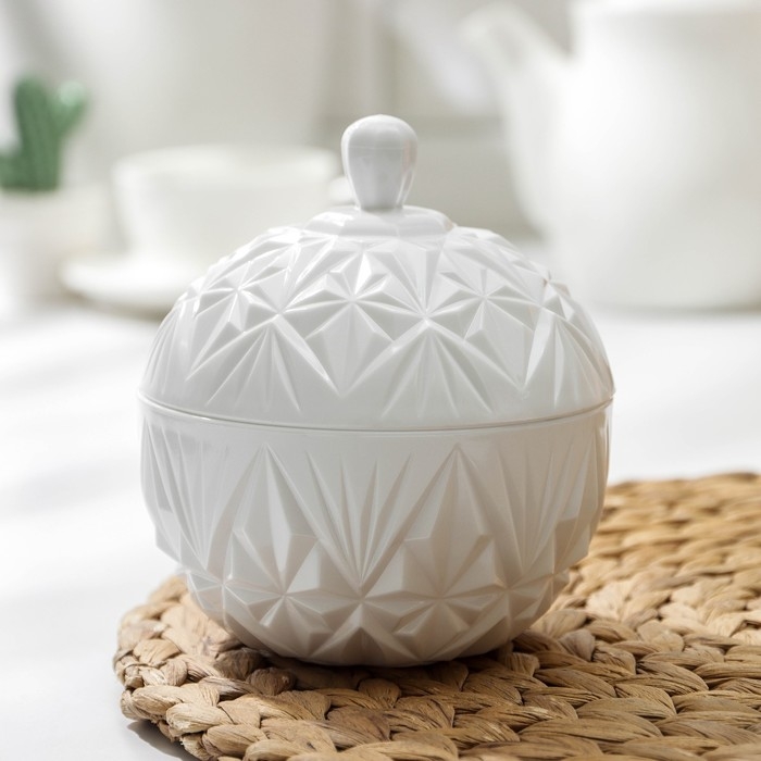 Сахарница с крышкой &laquo;Шарм&raquo;, 350 мл, цвет белый