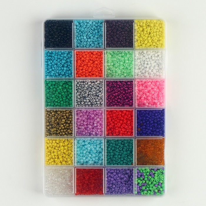 Набор для создания украшений, набор 24 цвета, 1 шт. &mdash; 2 мм, леска, ножницы, фурнитура