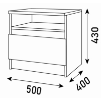 Тумба прикроватная Парус, 500х400х430, Белый/ Вотан