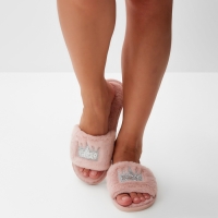 Тапочки женские с открытым носом размер 38-39, цвет розовый Тапочки женские с открытым носом размер 38-39, цвет розовый