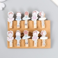 Декор для творчества дерево "Прищепка. Балерины" набор 10 шт 3,8х1,7 см Декор для творчества дерево "Прищепка. Балерины" набор 10 шт 3,8х1,7 см