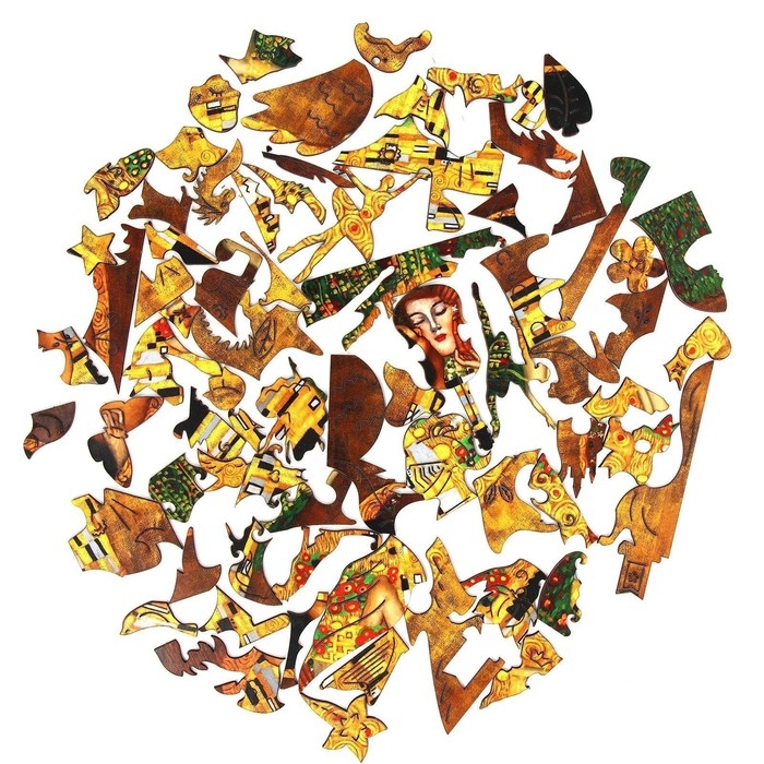 Деревянный пазл. Густав Климт «Поцелуй» с предсказанием Деревянный пазл. Густав Климт «Поцелуй» с предсказанием