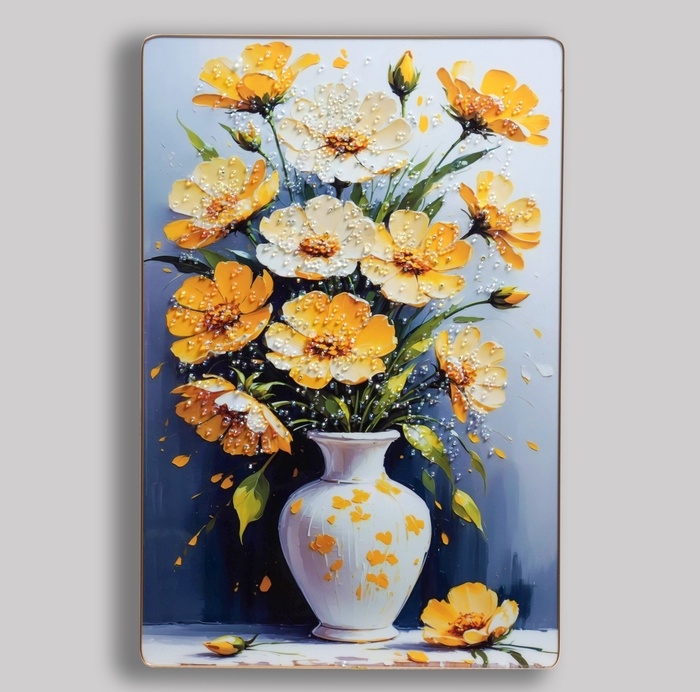 Картина акрил "Цветы элегия" 60х39,5 см