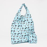 Сумка хозяйственная на кнопке, складная, цвет голубой Сумка хозяйственная на кнопке, складная, цвет голубой