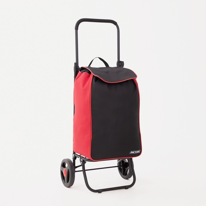 Сумка-тележка хозяйственная на шнуре, цвет чёрный/красный Сумка-тележка хозяйственная на шнуре, цвет чёрный/красный