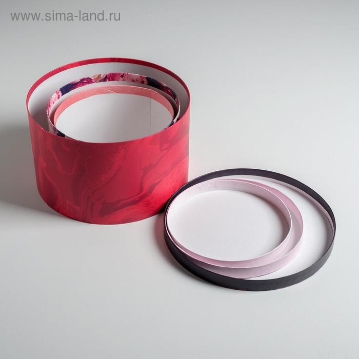 Набор коробок 3 в 1, упаковка подарочная, &laquo;Цветы&raquo;, 18 х 18 х 13‒25 х 25 х 15 см