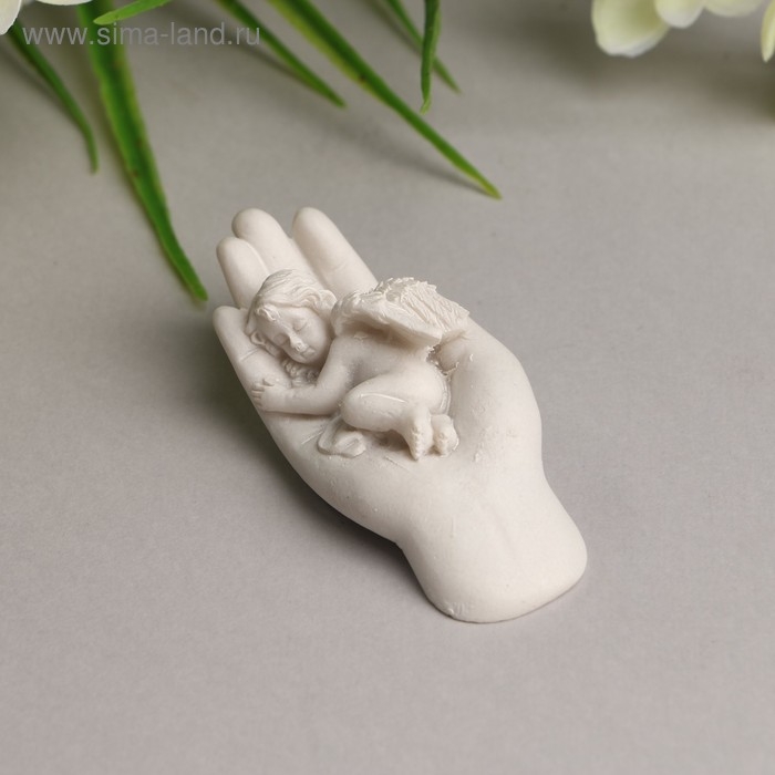 Сувенир полистоун Сувенир полистоун "Белоснежный ангелочек спит на ладони" 2,5х7,5х3 см