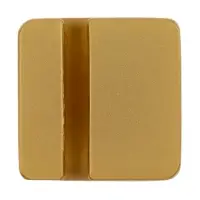 Квадратный шильдик на резинку Epoxi, матовый золотистый