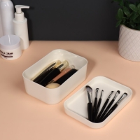 Органайзер для хранения косметических принадлежностей &laquo;Zoy&raquo;, с крышкой, 15,9 х 11,3 х 7,2 см, цвет слоновая кость