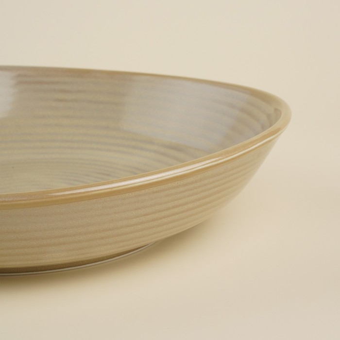 Тарелка глубокая фарфоровая SL Home «Песчаный бриз», 1,3 л, 26×24×6 см, цвет бежевый Тарелка глубокая фарфоровая SL Home «Песчаный бриз», 1,3 л, 26×24×6 см, цвет бежевый