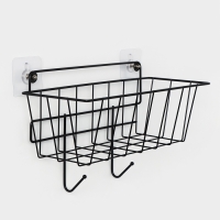 Корзина с 2 крючками, 31,5×13×20 см, цвет черный Корзина с 2 крючками, 31,5×13×20 см, цвет черный