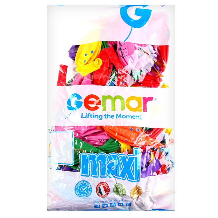 Шар латексный, панч-болл с рисунком, набор 100 шт., цвета МИКС Шар латексный, панч-болл с рисунком, набор 100 шт., цвета МИКС