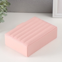 Шкатулка кожзам для украшений "Стёганная. Полоски" розовая 13х18х5,2 см Шкатулка кожзам для украшений "Стёганная. Полоски" розовая 13х18х5,2 см