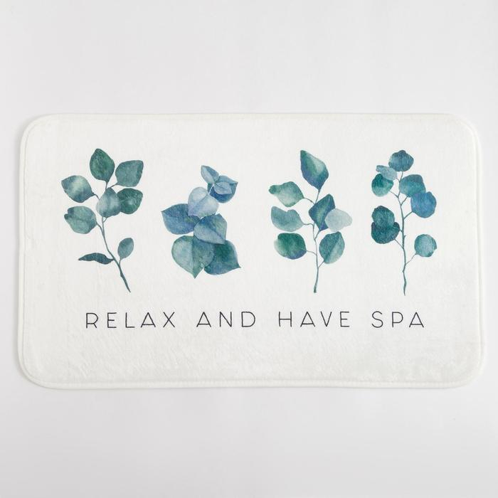 Коврик для ванной Этель Коврик для ванной Этель"Эвкалипт", 80х50 см, велюр